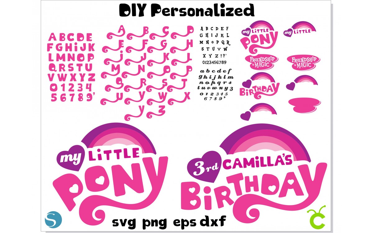 My Little Pony Logo DIY Personalized | My Little Pony font alphabet letters SVG, My Little Pony Birthdays Svg Cut Files for Cricut Silhouette
